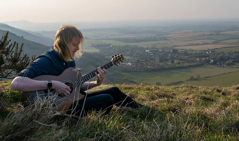 Ben Walker in a field